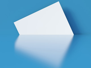 Blue abstract background with white paper