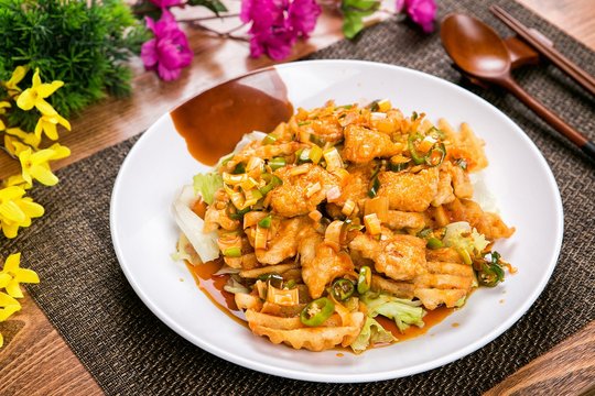 yuringi, Fried Chicken with Hot and Sour Soy Sauce, 유린기