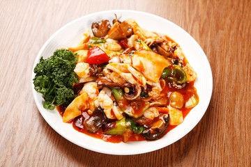 palbochae,  Stir-fried Seafood and Vegetables, 팔보채