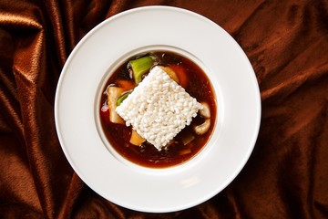 haemul nurungji tang,  Scorched Rice Soup with Seafood