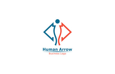 human arrow icon business logo