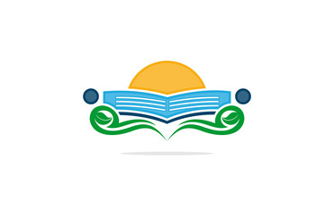 Fototapeta premium human book scope education logo