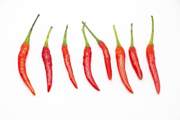 chili are on white background