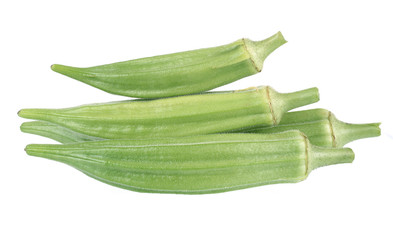 okra isolated on the white backgroud.