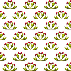  pattern beautiful elegant red tulips