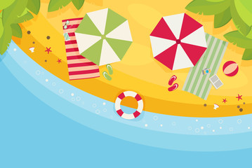 Beach flat design background