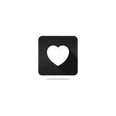 Modern Heart Icon with Long Shadow