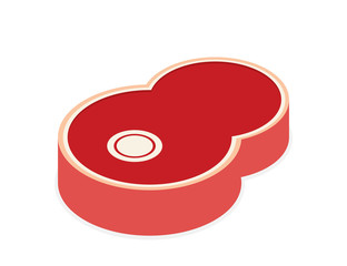 Flat design fresh raw beef steak vector