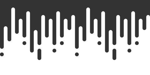 Vector Seamless Pattern with Flat Rounded Lines, Abstract Drops Gradient