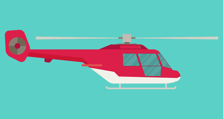 Helicopter in flat style. Vector illustration.