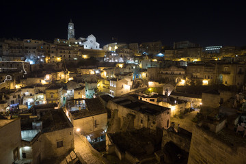 ancient town of matera by night