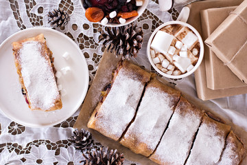 strudel and winter decor