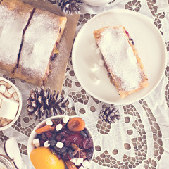 strudel and winter decor