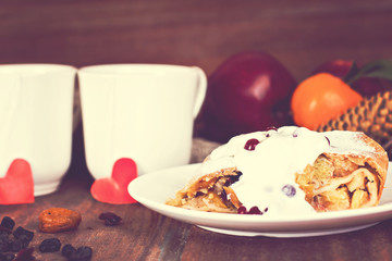 strudel and winter decor