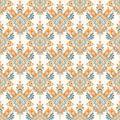 Seamless background in Damascus style. Vintage ornament. Use for wallpaper, printing on the packaging paper, textiles.