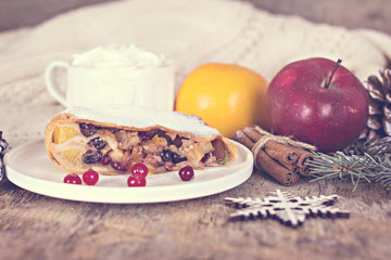 strudel and winter decor