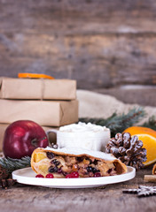 strudel and winter decor