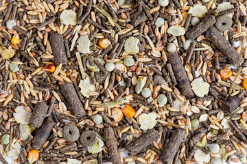 dry food for rodents close up top view