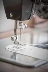 closed up of sewing machine