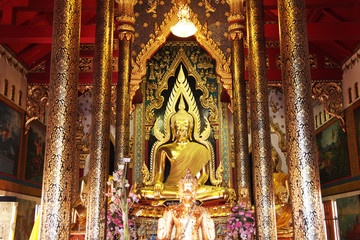 Fototapeta na wymiar Buddha of Wat Nang Phaya, Phitsanulok Thailand.