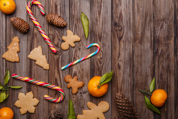 Christmas gingerbread on empty background