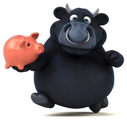 Naklejka premium Black bull - 3D Illustration