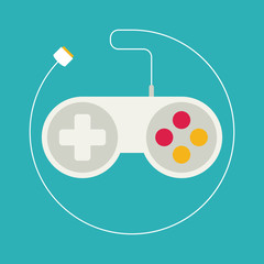 Flat joystick icon.Gaming background