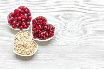 concept healthy for heart food on wooden background top view