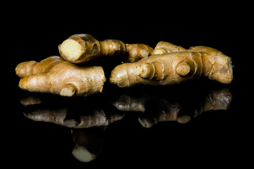 Ginger on black background.