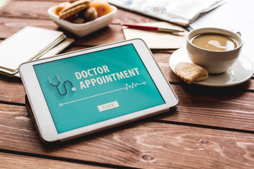 concept of appointment to doctor online