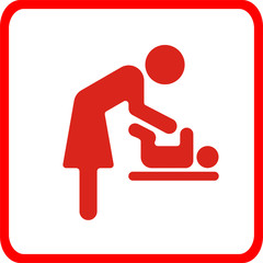 Baby Changing Room icon, for milling and engraving