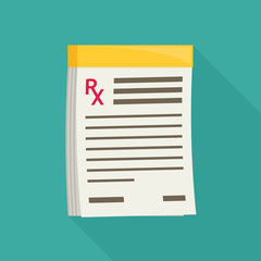 Prescription pad. Medical prescription vector illustration.