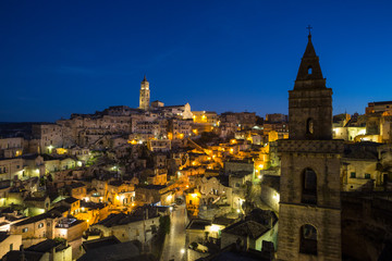 Fototapeta premium Ancient town of Matera at sunset