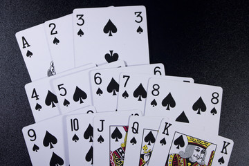 poker card on dark black background