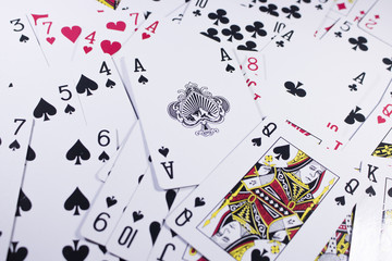poker card on dark black background