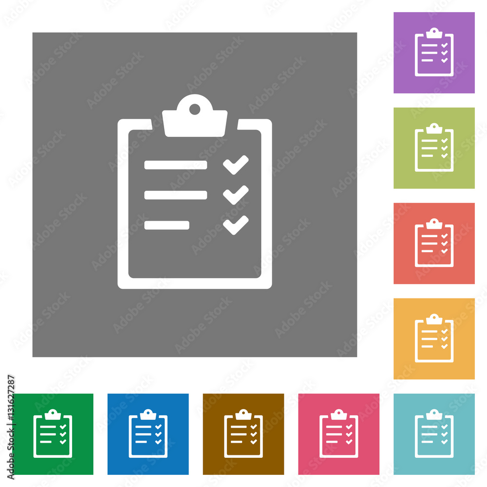Poster task list square flat icons