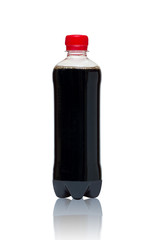 Plastic cola bottle isolated on white background