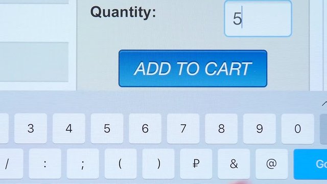 Set the number and touching the button add to cart