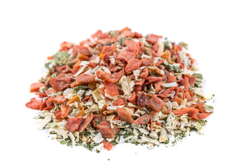 Vegetable soup mix isolated on a white background