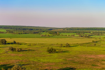 Fototapeta premium View green forest-steppe plains