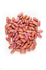 Pile of kidney beans isolated on a white background