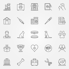 Veterinary line icons