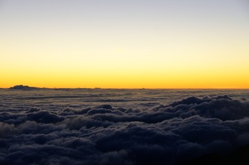Fototapeta na wymiar Sunrise scene from Haleakala volcano, Kauai, Hawaii