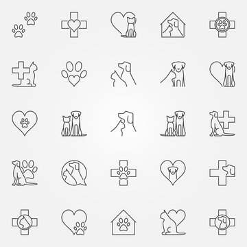 Veterinary icons or logo elements