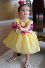 yellow dress little girl