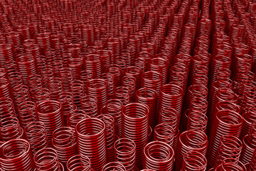Pile of metal springs and coils