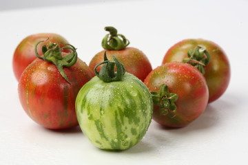 Organic fresh green tomatoes