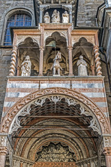 Part of facade from Basilica Santa Maria Maggiore, Bergamo, Ital