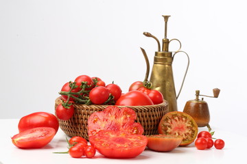 Assortment of fresh organic tomatoes