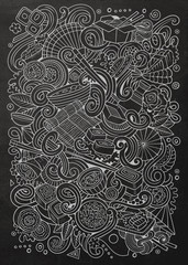 Cartoon hand-drawn doodles Japan food illustration.